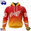 NHL Calgary Flames Special Retro Gradient Design Hoodie, T Shirt, Trending NHL 3D Tee