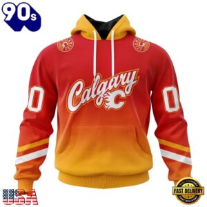 NHL Calgary Flames Special Retro Gradient Design Hoodie, T Shirt, Trending NHL 3D Tee Nhl Calgary Flames Special Retro Gradient Design Hoodie T Shirt 1