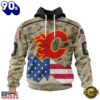 NHL Calgary Flames Specialized Kits For United State With Camo Color Hoodie, T Shirt , Trending NHL 3D Tee