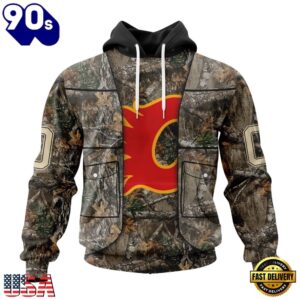 NHL Calgary Flames Specialized Unisex Vest Kits With Realtree Camo Hoodie, T Shirt, Trending NHL 3D Tee Nhl Calgary Flames Specialized Unisex Vest Kits With Realtree Camo Hoodie T Shirt 1