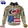 NHL Carolina Hurricanes Specialized Kits For United State With Camo Color Hoodie, T Shirt , Trending NHL 3D Tee