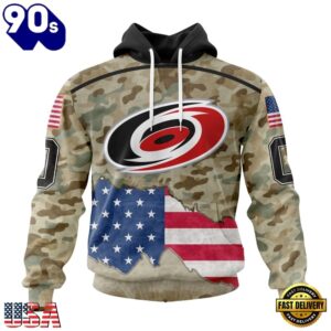 NHL Carolina Hurricanes Specialized Kits For United State With Camo Color Hoodie, T Shirt , Trending NHL 3D Tee Nhl Carolina Hurricanes Specialized Kits For United State With Camo Color Hoodie T Shirt 1