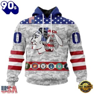 NHL Chicago Blackhawks Armed Forces Appreciation Design Hoodie, T Shirt, Trending NHL 3D Tee Nhl Chicago Blackhawks Armed Forces Appreciation Design Hoodie T Shirt 1