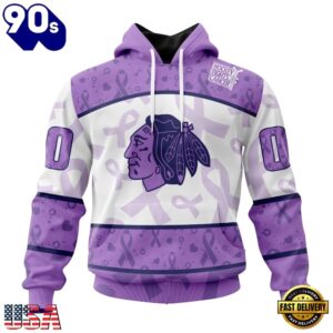 NHL Chicago Blackhawks Special Lavender Fight Cancer Hoodie, T Shirt , Trending NHL 3D Tee Nhl Chicago Blackhawks Special Lavender Fight Cancer Hoodie T Shirt 1