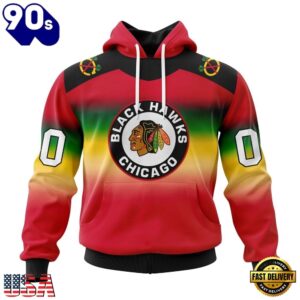 NHL Chicago Blackhawks Special Retro Gradient Design Hoodie, T Shirt, Trending NHL 3D Tee Nhl Chicago Blackhawks Special Retro Gradient Design Hoodie T Shirt 1
