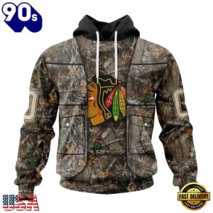 NHL Chicago BlackHawks Specialized Unisex Vest Kits With Realtree Camo Hoodie, T Shirt, Trending NHL 3D Tee Nhl Chicago Blackhawks Specialized Unisex Vest Kits With Realtree Camo Hoodie T Shirt 1