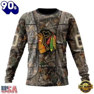NHL Chicago BlackHawks Specialized Unisex Vest Kits With Realtree Camo Hoodie, T Shirt, Trending NHL 3D Tee Nhl Chicago Blackhawks Specialized Unisex Vest Kits With Realtree Camo Hoodie T Shirt 3