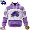 NHL Colorado Avalanche Special Lavender Fight Cancer Hoodie, T Shirt , Trending NHL 3D Tee