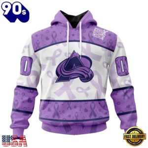 NHL Colorado Avalanche Special Lavender Fight Cancer Hoodie, T Shirt , Trending NHL 3D Tee Nhl Colorado Avalanche Special Lavender Fight Cancer Hoodie T Shirt 1