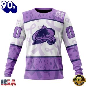 NHL Colorado Avalanche Special Lavender Fight Cancer Hoodie, T Shirt , Trending NHL 3D Tee Nhl Colorado Avalanche Special Lavender Fight Cancer Hoodie T Shirt 4