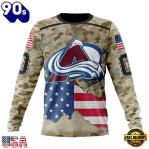 NHL Colorado Avalanche Specialized Kits For United State With Camo Color Hoodie, T Shirt , Trending NHL 3D Tee Nhl Colorado Avalanche Specialized Kits For United State With Camo Color Hoodie T Shirt 3