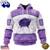 NHL Columbus Blue Jackets Special Lavender Fight Cancer Hoodie, T Shirt , Trending NHL 3D Tee