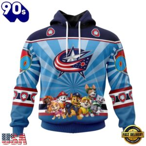 NHL Columbus Blue Jackets Special Paw Patrol Kits Hoodie, T Shirt , Trending NHL 3D Tee Nhl Columbus Blue Jackets Special Paw Patrol Kits Hoodie T Shirt 1