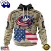 NHL Columbus Blue Jackets Specialized Kits For United State With Camo Color Hoodie, T Shirt , Trending NHL 3D Tee