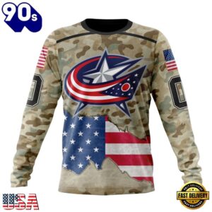 NHL Columbus Blue Jackets Specialized Kits For United State With Camo Color Hoodie, T Shirt , Trending NHL 3D Tee Nhl Columbus Blue Jackets Specialized Kits For United State With Camo Color Hoodie T Shirt 3