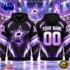 NHL Dallas Stars 2026 Hockey Fights Cancer Personalized Hoodie Shirt, Trending NHL 3D Tee