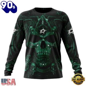 NHL Dallas Stars Special Design Halloween With Skull Art Hoodie, T Shirt , Trending NHL 3D Tee Nhl Dallas Stars Special Design Halloween With Skull Art Hoodie T Shirt 3