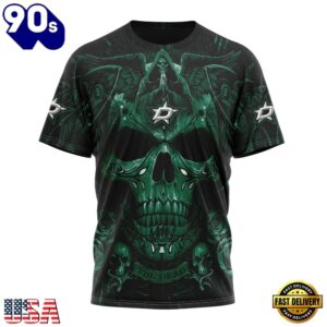 NHL Dallas Stars Special Design Halloween With Skull Art Hoodie, T Shirt , Trending NHL 3D Tee Nhl Dallas Stars Special Design Halloween With Skull Art Hoodie T Shirt 4