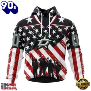 NHL Dallas Stars Specialized Kits For Honor USS Military Hoodie, T Shirt , Trending NHL 3D Tee Nhl Dallas Stars Specialized Kits For Honor Uss Military Hoodie T Shirt 1