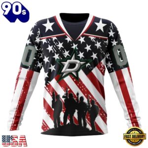 NHL Dallas Stars Specialized Kits For Honor USS Military Hoodie, T Shirt , Trending NHL 3D Tee Nhl Dallas Stars Specialized Kits For Honor Uss Military Hoodie T Shirt 3