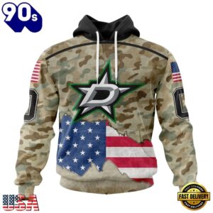 NHL Dallas Stars Specialized Kits For United State With Camo Color Hoodie, T Shirt , Trending NHL 3D Tee Nhl Dallas Stars Specialized Kits For United State With Camo Color Hoodie T Shirt 1