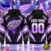 NHL Detroit Red Wings 2026 Hockey Fights Cancer Personalized Hoodie Shirt, Trending NHL 3D Tee