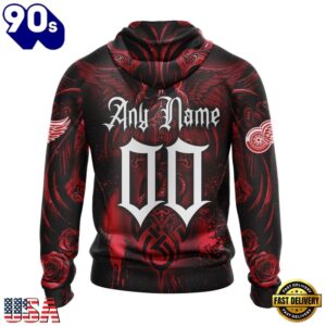 NHL Detroit Red Wings Special Design Halloween With Skull Art Hoodie, T Shirt , Trending NHL 3D Tee Nhl Detroit Red Wings Special Design Halloween With Skull Art Hoodie T Shirt 2