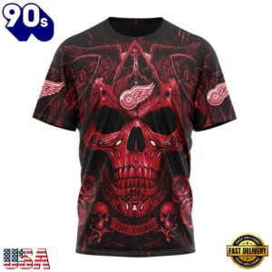 NHL Detroit Red Wings Special Design Halloween With Skull Art Hoodie, T Shirt , Trending NHL 3D Tee Nhl Detroit Red Wings Special Design Halloween With Skull Art Hoodie T Shirt 4