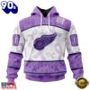 NHL Detroit Red Wings Special Lavender Fight Cancer Hoodie, T Shirt , Trending NHL 3D Tee