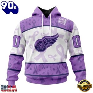 NHL Detroit Red Wings Special Lavender Fight Cancer Hoodie, T Shirt , Trending NHL 3D Tee Nhl Detroit Red Wings Special Lavender Fight Cancer Hoodie T Shirt 1