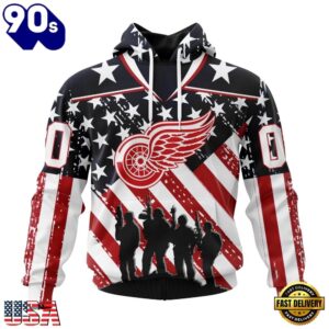 NHL Detroit Red Wings Specialized Kits For Honor USS Military Hoodie, T Shirt , Trending NHL 3D Tee Nhl Detroit Red Wings Specialized Kits For Honor Uss Military Hoodie T Shirt 1