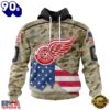 NHL Detroit Red Wings Specialized Kits For United State With Camo Color Hoodie, T Shirt , Trending NHL 3D Tee
