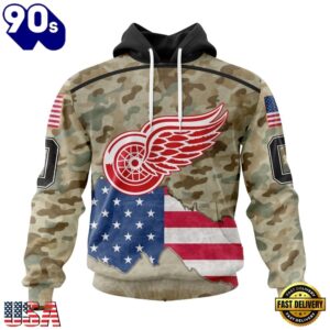 NHL Detroit Red Wings Specialized Kits For United State With Camo Color Hoodie, T Shirt , Trending NHL 3D Tee Nhl Detroit Red Wings Specialized Kits For United State With Camo Color Hoodie T Shirt 1