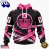NHL Edmonton Oilers 2026 Hockey Pink Fights Breast Cancer Design Hoodie, TShirt, Sweatshirt, Trending NHL 3D Tee