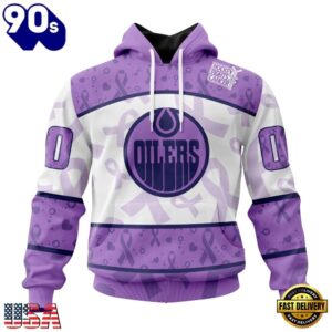 NHL Edmonton Oilers Special Lavender Fight Cancer Hoodie, T Shirt , Trending NHL 3D Tee Nhl Edmonton Oilers Special Lavender Fight Cancer Hoodie T Shirt 1