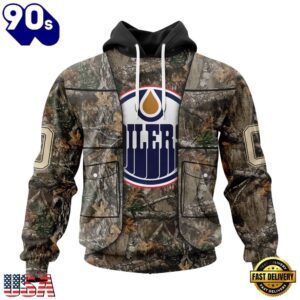 NHL Edmonton Oilers Specialized Unisex Vest Kits With Realtree Camo Hoodie, T Shirt, Trending NHL 3D Tee Nhl Edmonton Oilers Specialized Unisex Vest Kits With Realtree Camo Hoodie T Shirt 1