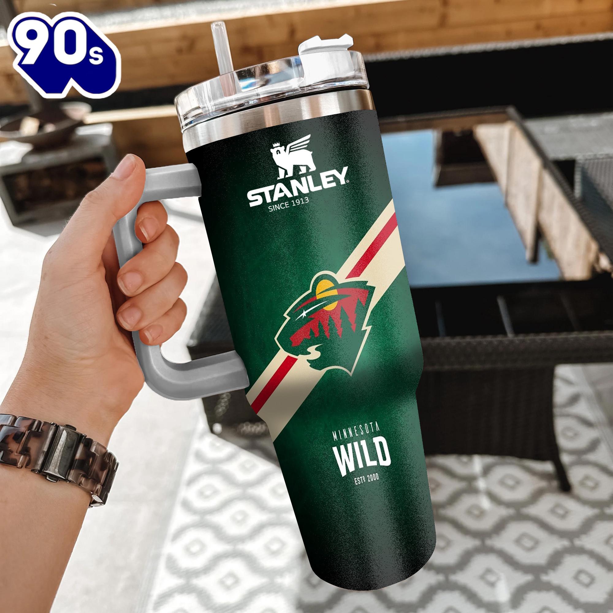 NHL Minnesota Wild Custom Stanley Quencher 40oz Stainless Steel Tumbler With Handle - NHL Tumbler 40oz NHL Minnesota Wild Custom Stanley Quencher 40oz Stainless Steel Tumbler With Handle - NHL Tumbler 40oz