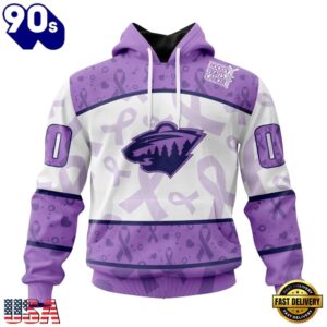 NHL Minnesota Wild Special Lavender Fight Cancer Hoodie, T Shirt , Trending NHL 3D Tee Nhl Minnesota Wild Special Lavender Fight Cancer Hoodie T Shirt 1