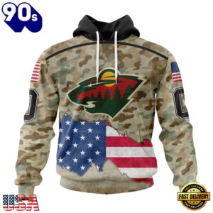 NHL Minnesota Wild Specialized Kits For United State With Camo Color Hoodie, T Shirt , Trending NHL 3D Tee Nhl Minnesota Wild Specialized Kits For United State With Camo Color Hoodie T Shirt 1