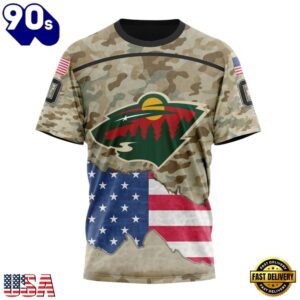 NHL Minnesota Wild Specialized Kits For United State With Camo Color Hoodie, T Shirt , Trending NHL 3D Tee Nhl Minnesota Wild Specialized Kits For United State With Camo Color Hoodie T Shirt 4