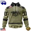 NHL Nashville Predators Special Camo Military Appreciation Hoodie, T Shirt , Trending NHL 3D Tee