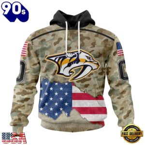 NHL Nashville Predators Specialized Kits For United State With Camo Color Hoodie, T Shirt , Trending NHL 3D Tee Nhl Nashville Predators Specialized Kits For United State With Camo Color Hoodie T Shirt 1