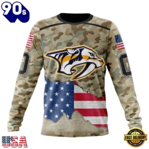 NHL Nashville Predators Specialized Kits For United State With Camo Color Hoodie, T Shirt , Trending NHL 3D Tee Nhl Nashville Predators Specialized Kits For United State With Camo Color Hoodie T Shirt 3