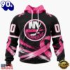NHL New York Islanders 2026 Hockey Pink Fights Breast Cancer Design Hoodie, TShirt, Sweatshirt, Trending NHL 3D Tee