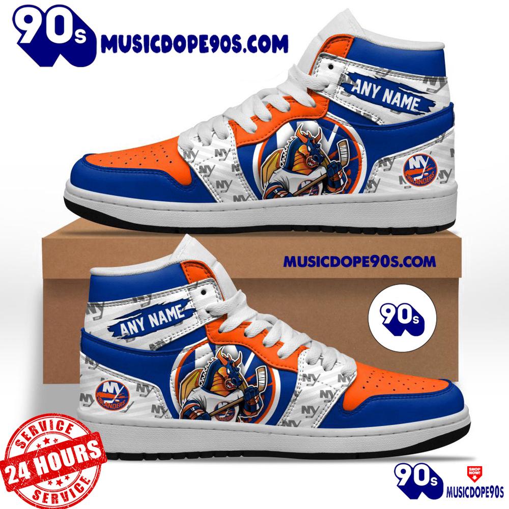 NHL New York Islanders With Team Mascot Customized Air Jordan 1 Sneaker NHL New York Islanders With Team Mascot Customized Air Jordan 1 Sneaker