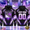 NHL New York Rangers 2026 Hockey Fights Cancer Personalized Hoodie Shirt, Trending NHL 3D Tee