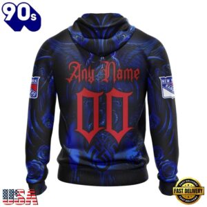 NHL New York Rangers Special Design Halloween With Skull Art Hoodie, T Shirt , Trending NHL 3D Tee Nhl New York Rangers Special Design Halloween With Skull Art Hoodie T Shirt 2