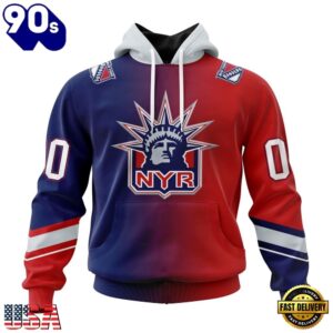 NHL New York Rangers Special Retro Gradient Design Hoodie, T Shirt, Trending NHL 3D Tee Nhl New York Rangers Special Retro Gradient Design Hoodie T Shirt 1