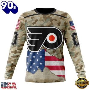 NHL Philadelphia Flyers Specialized Kits For United State With Camo Color Hoodie, T Shirt , Trending NHL 3D Tee Nhl Philadelphia Flyers Specialized Kits For United State With Camo Color Hoodie T Shirt 3