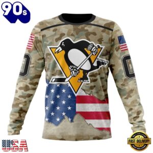 NHL Pittsburgh Penguins Specialized Kits For United State With Camo Color Hoodie, T Shirt , Trending NHL 3D Tee Nhl Pittsburgh Penguins Specialized Kits For United State With Camo Color Hoodie T Shirt 3